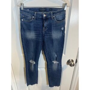 Lucky Brand Womens Jeans Distressed Knee Raw Hem Blue Size 4 27